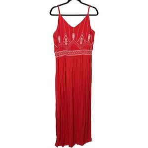 Sugarlips Red‎ Maxi Sundress Spaghetti Straps V-Neck